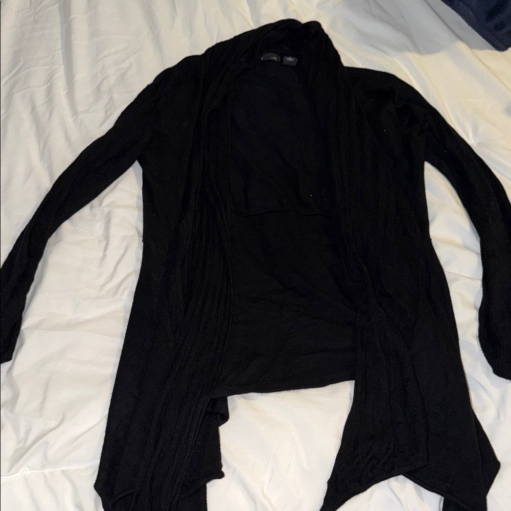 Soft Black Open-Front Women's Cardigan Sweater